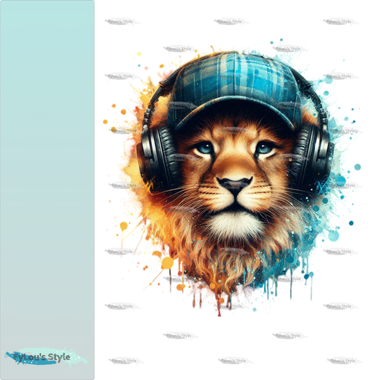 Bügelbild Cool Musik Löwe #2 Fylou's Style