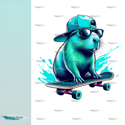 Bügelbild Cool Neon Capybara #1 Fylou's Style