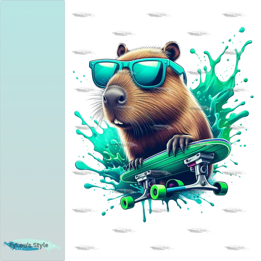 Bügelbild Cool Neon Capybara #2 Fylou's Style