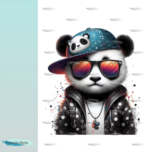 Bügelbild Cool Panda Mädchen #1 Fylou's Style