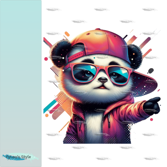 Bügelbild Cool Panda Mädchen #2 Fylou's Style