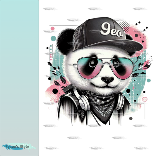 Bügelbild Cool Panda Mädchen #3 Fylou's Style
