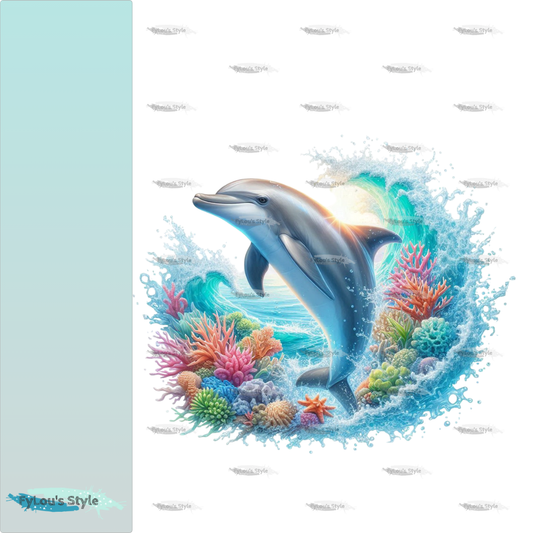 Bügelbild Delfin in der Koralle Fylou's Style