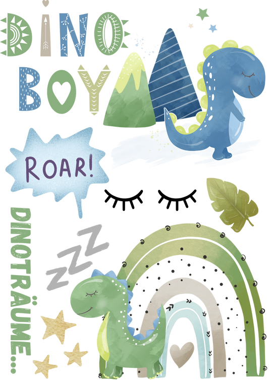 Bügelbild Bogen Dino Boy Fylou's Style