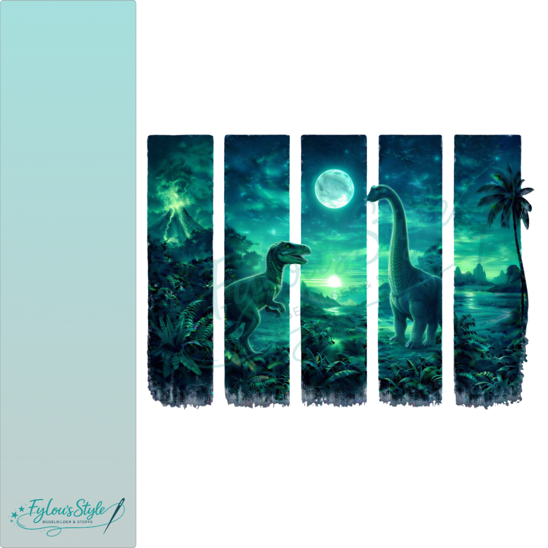 Bügelbild Streifen Motivwelt "Dinos bei Nacht #1"