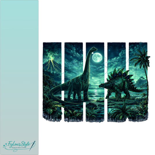 Bügelbild Streifen Motivwelt "Dinos bei Nacht #2"