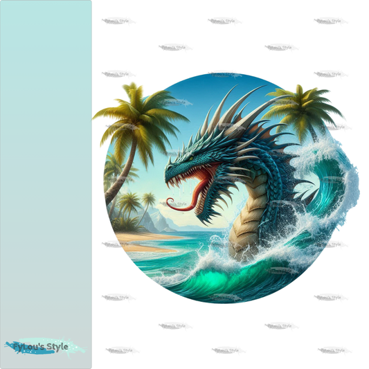 Bügelbild Drache am Strand #1 Fylou's Style