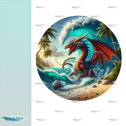 Bügelbild Drache am Strand #2 Fylou's Style