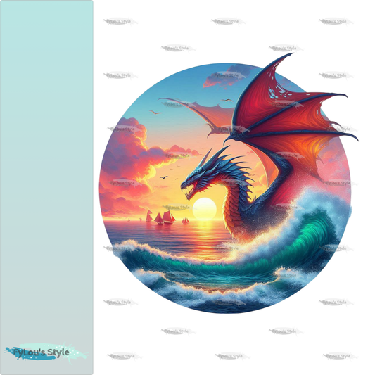 Bügelbild Drache im Meer #2 Fylou's Style