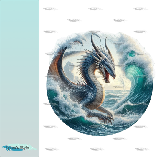 Bügelbild Drache im Meer #3 Fylou's Style