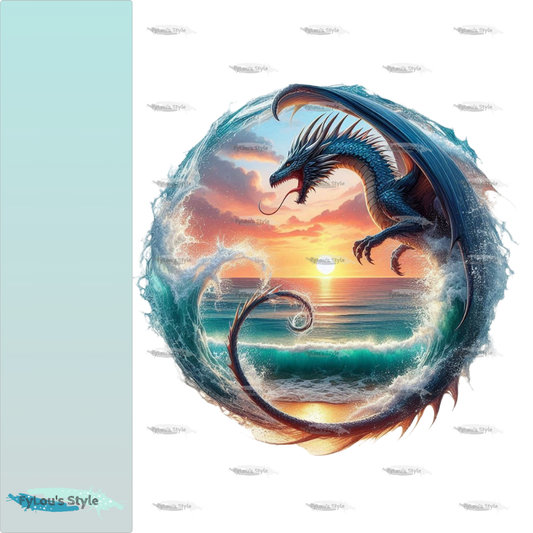 Bügelbild Drache im Meer #6 Fylou's Style
