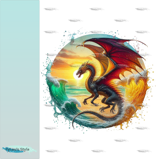 Bügelbild Drache im Meer #7 Fylou's Style
