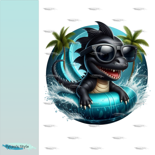 Bügelbild Drache in Wasserreifen #1 Fylou's Style
