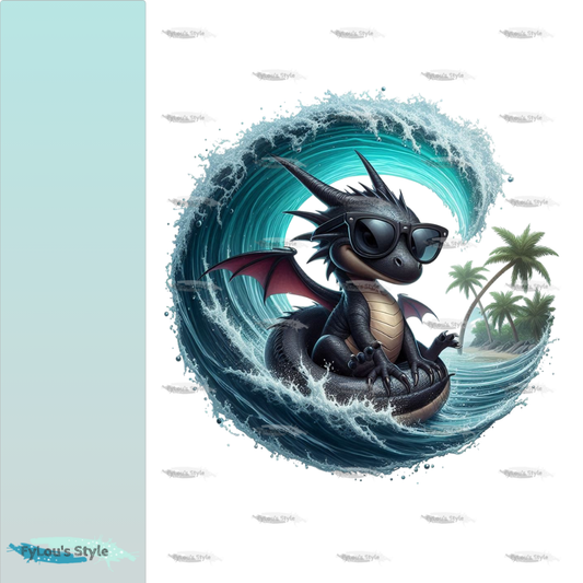 Bügelbild Drache in Wasserreifen #2 Fylou's Style