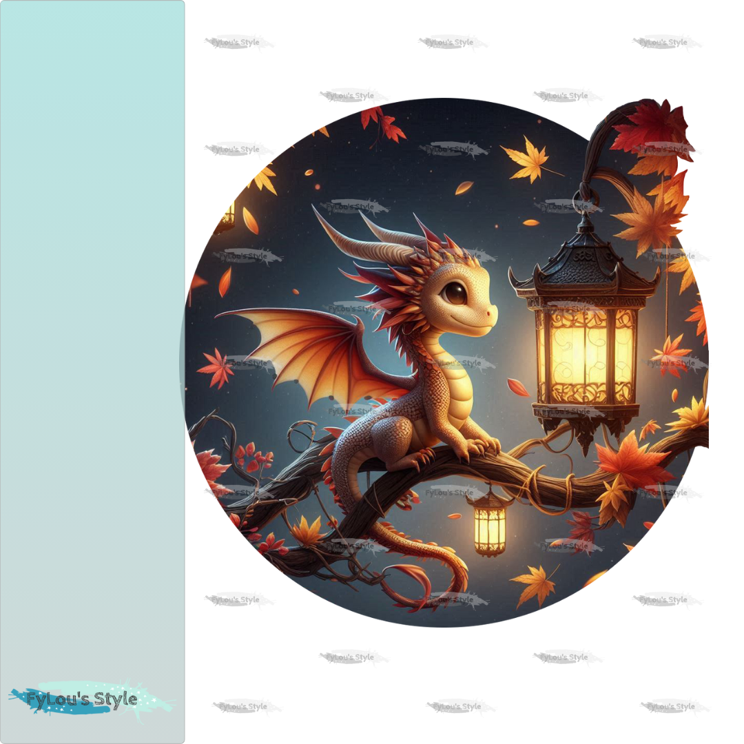 Bügelbild Drache mit Laterne #2