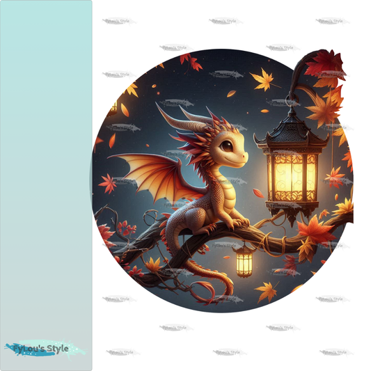 Bügelbild Drache mit Laterne #2