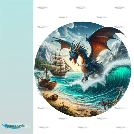 Bügelbild Drache mit Schiff #2 Fylou's Style