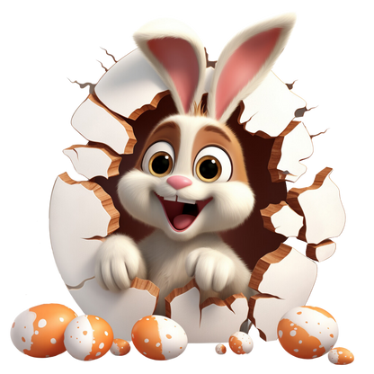Bügelbild Durchbruch Hase #1