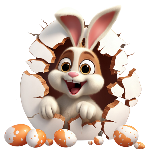 Bügelbild Durchbruch Hase #1