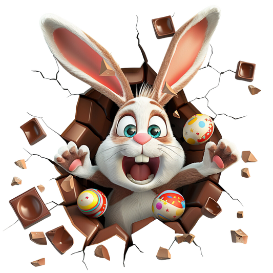 Bügelbild Durchbruch Hase #3