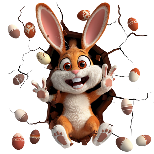 Bügelbild Durchbruch Hase #5