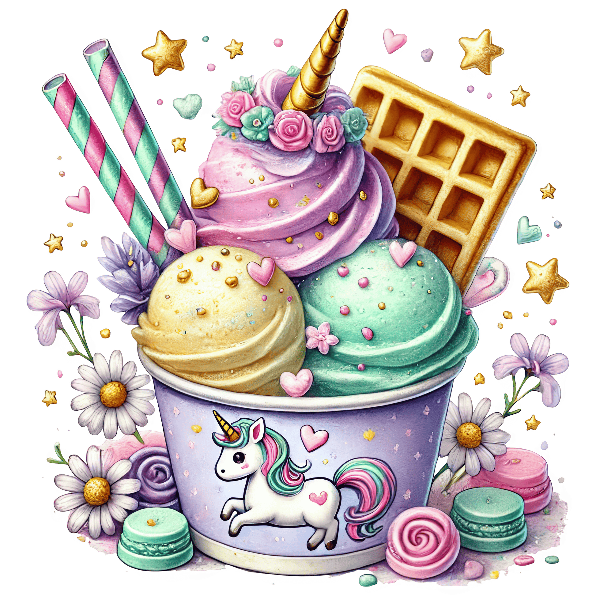 Bügelbild Einhorn Dessert #27 Fylou's Style