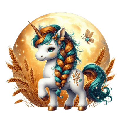Bügelbild Einhorn Ernte Mond #8