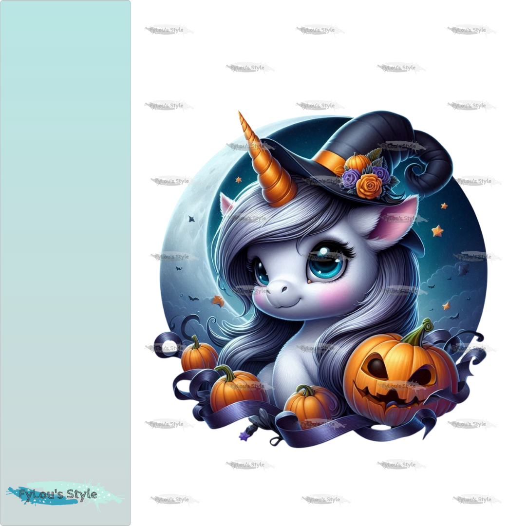Bügelbild Einhorn Halloween #4