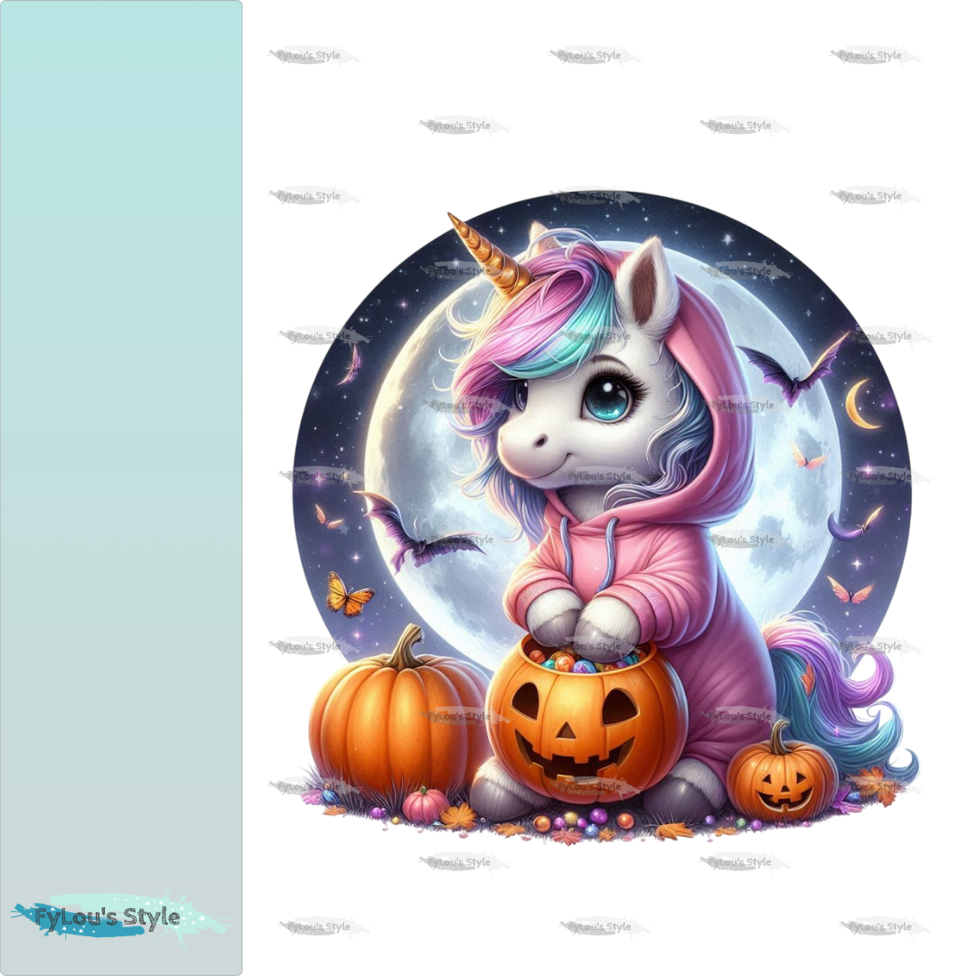 Bügelbild Einhorn Halloween #5