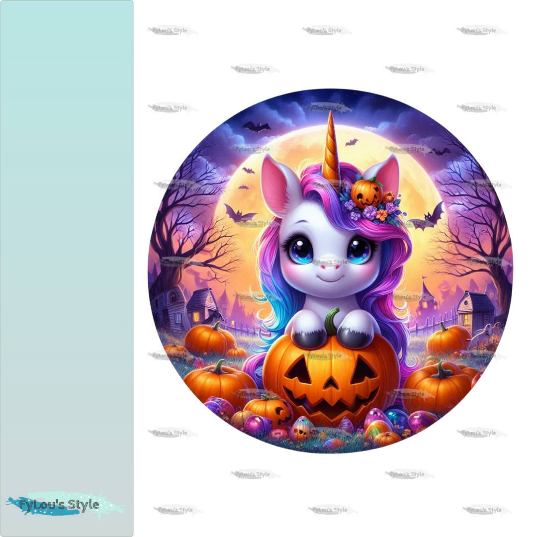 Bügelbild Einhorn Halloween #8