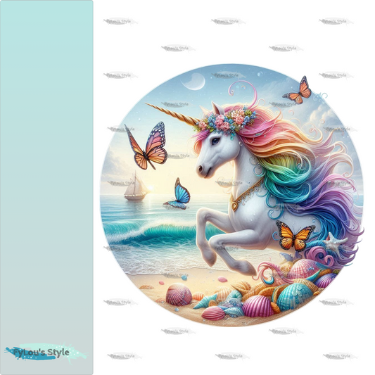 Bügelbild Einhorn am Strand #12 - Fylou's Style