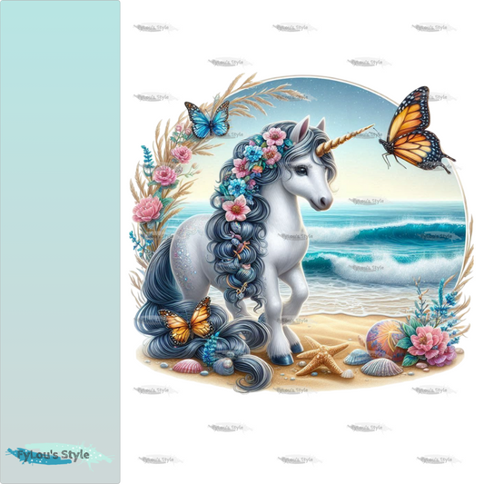 Bügelbild Einhorn am Strand #14 - Fylou's Style