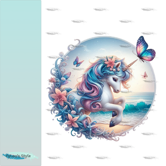 Bügelbild Einhorn am Strand #15 - Fylou's Style