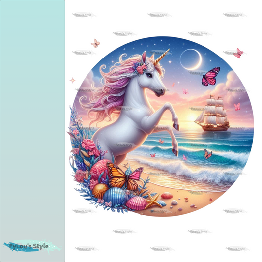 Bügelbild Einhorn am Strand #5 Fylou's Style