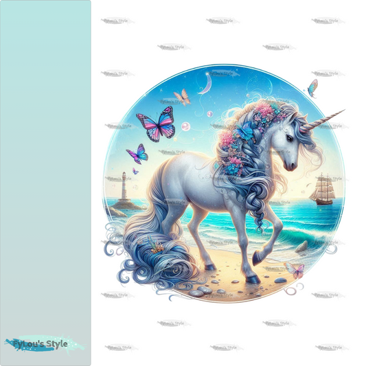 Bügelbild Einhorn am Strand #6 Fylou's Style