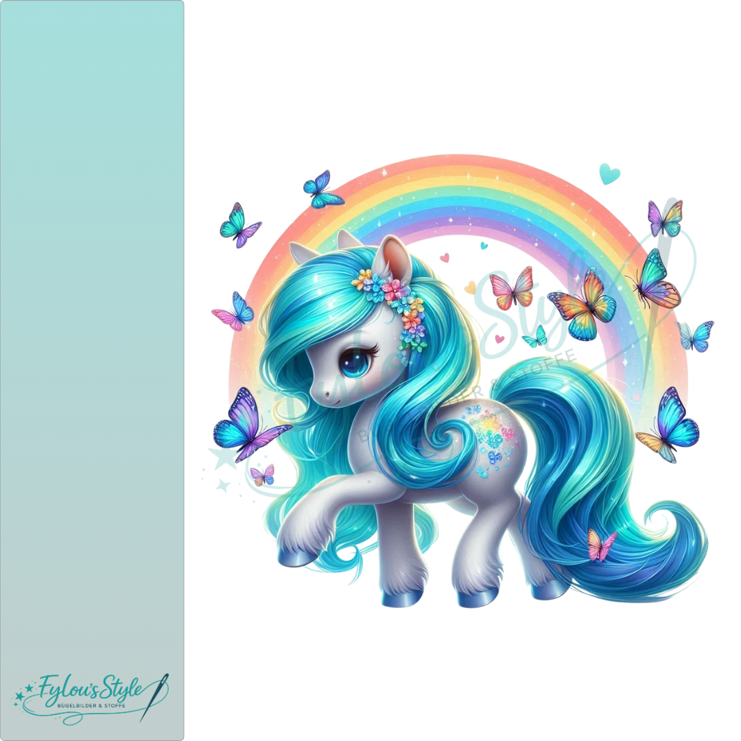 Bügelbild Einhorn mit Schmetterlinge #5