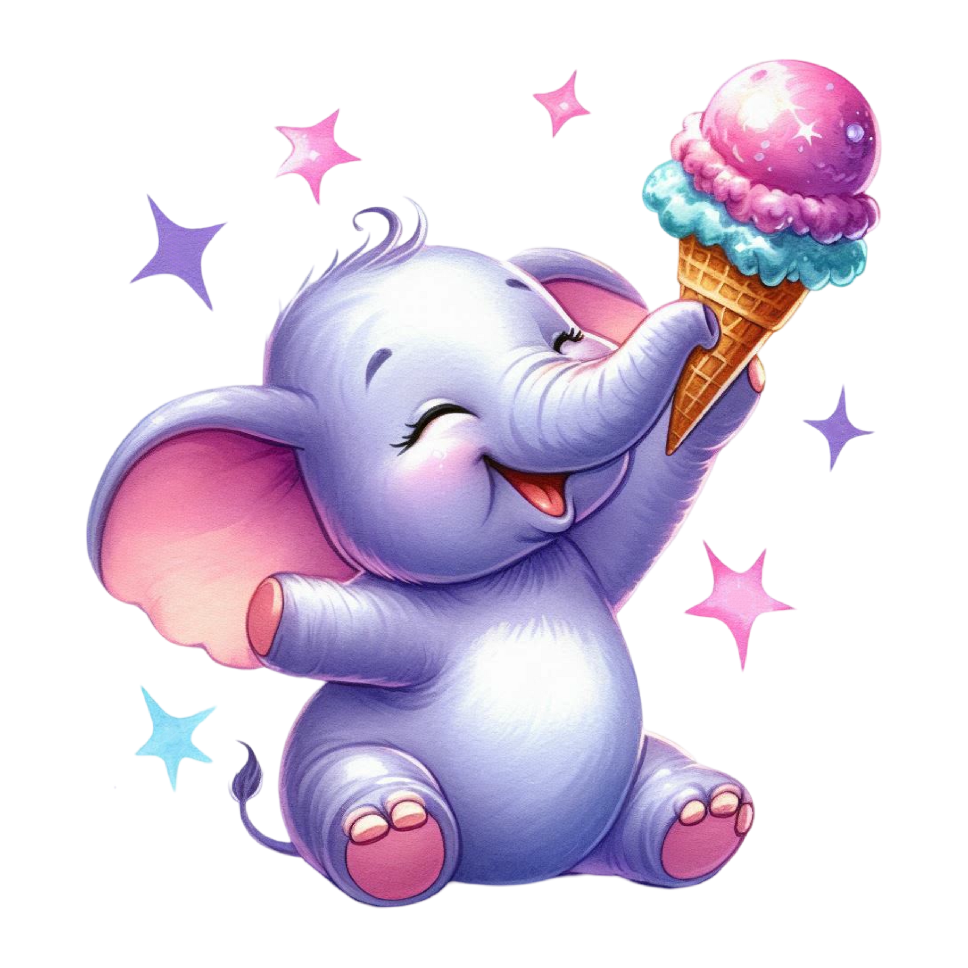 Bügelbild Elefant isst Eis Fylou's Style