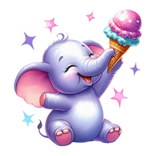 Bügelbild Elefant isst Eis Fylou's Style