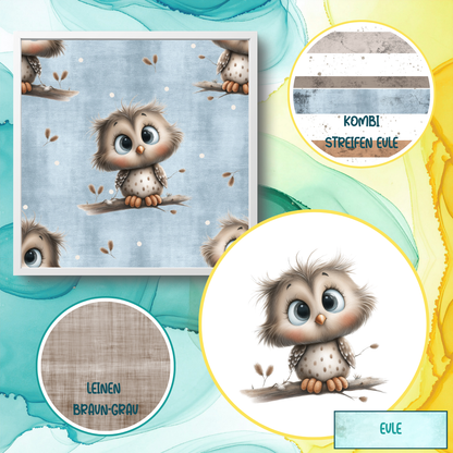 Ripp-Jersey Kombi Streifen Eule