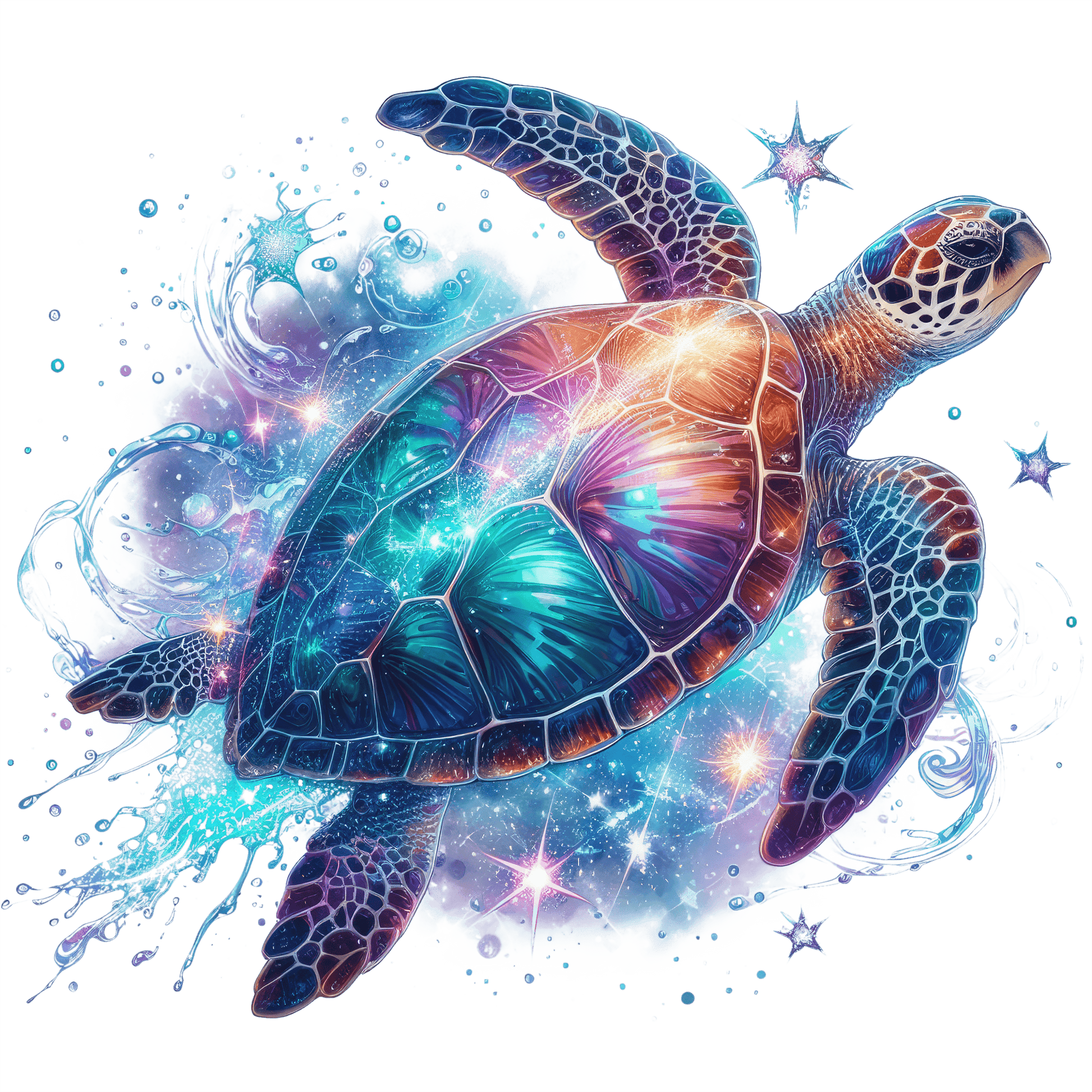 Bügelbild Fantasy Meerestiere Wasserschildkröte #15 Fylou's Style