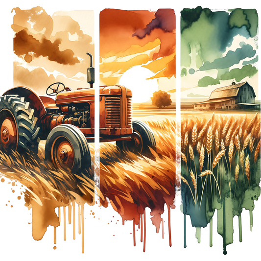 Bügelbild Streifen Motivwelt "Farm Traktor #1"