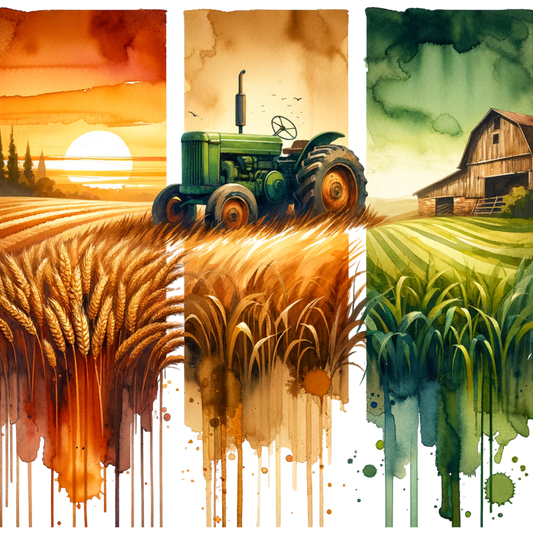 Bügelbild Streifen Motivwelt "Farm Traktor #2