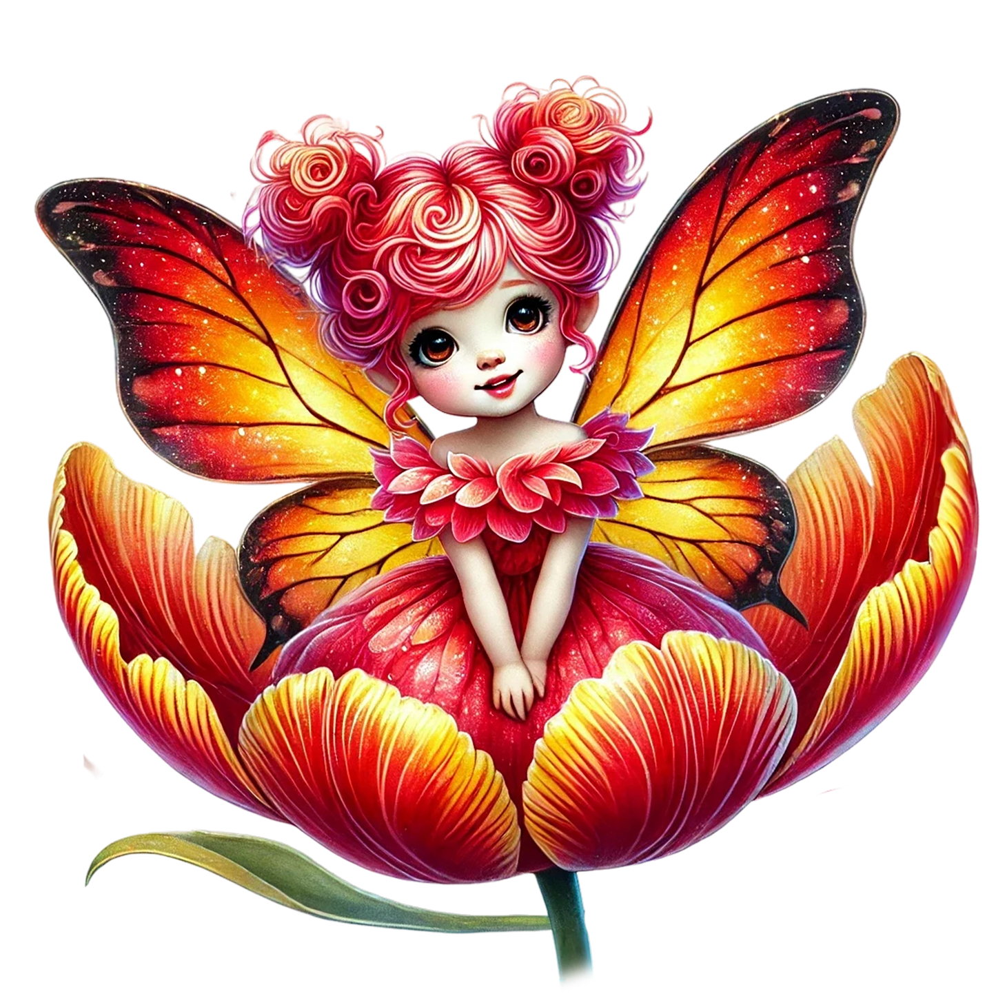 Iron-on image fairy with butterflies #4