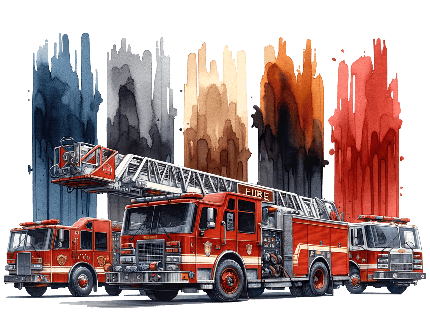 Bügelbild Streifen Motivwelt "Feuerwehr"