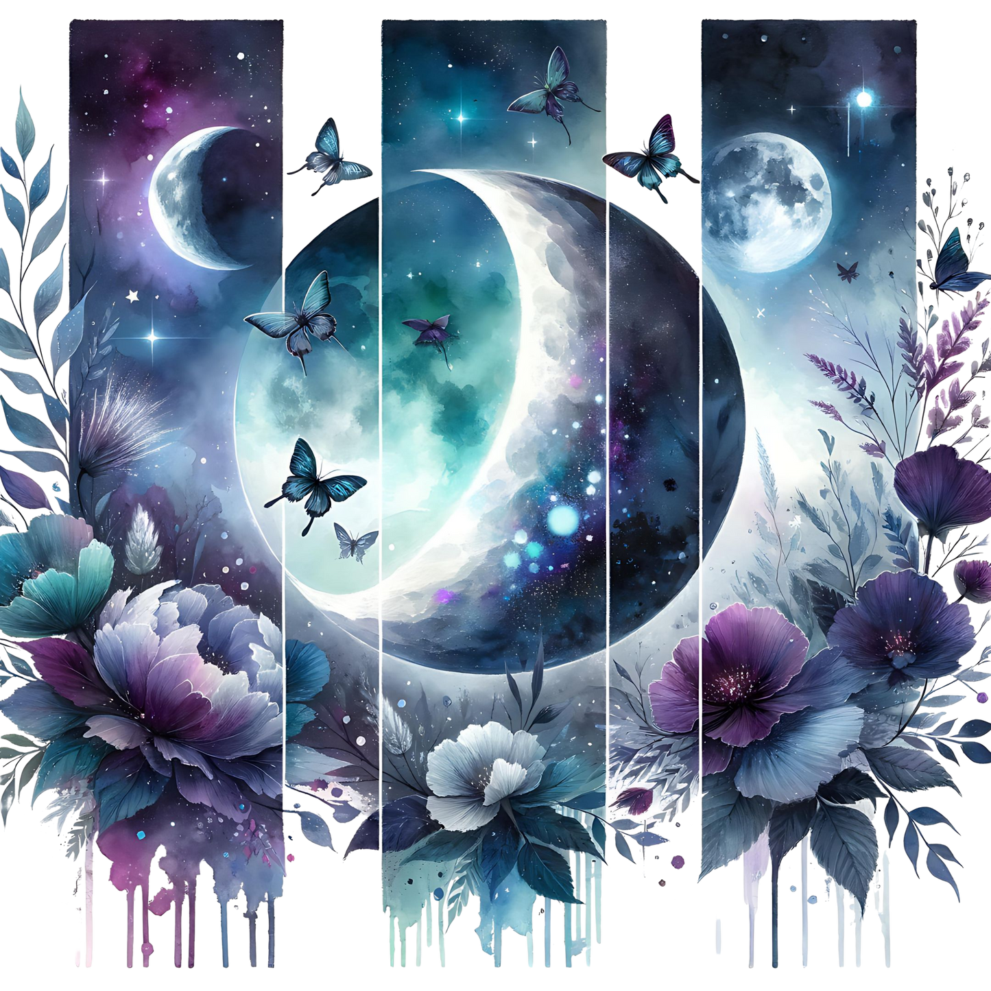 Bügelbild Streifen Motivwelt "Floral Mond"