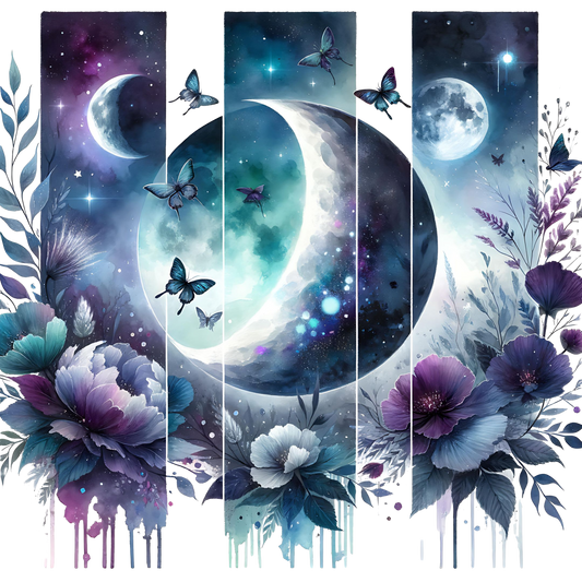 Bügelbild Streifen Motivwelt "Floral Mond"