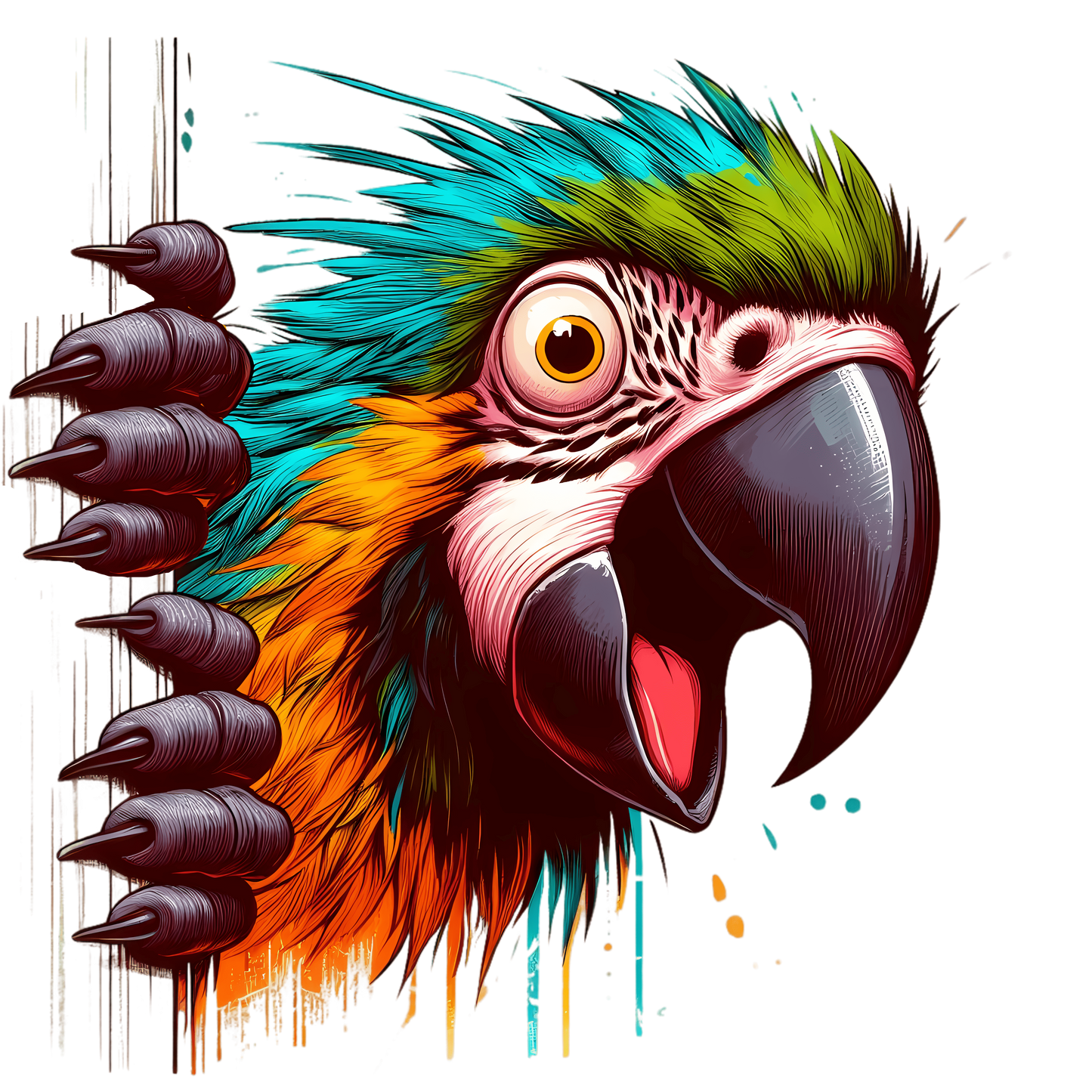 Bügelbild Frecher Guck Guck Papagei