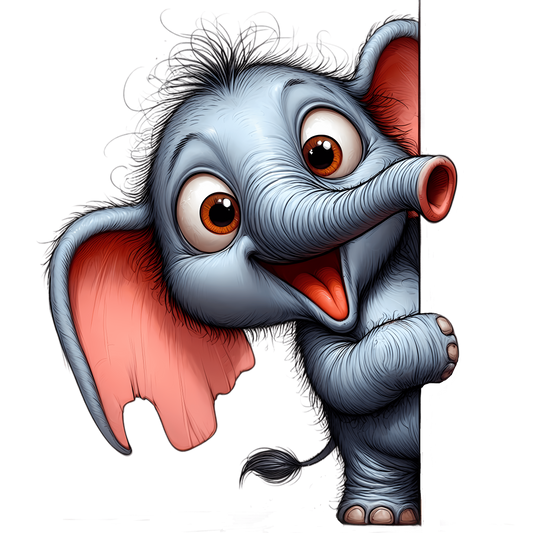 Bügelbild Frecher guck guck Elefant