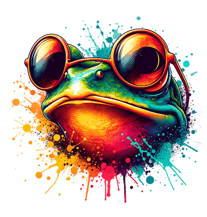 Bügelbild Frosch mit Sonnenbrille Fylou's Style