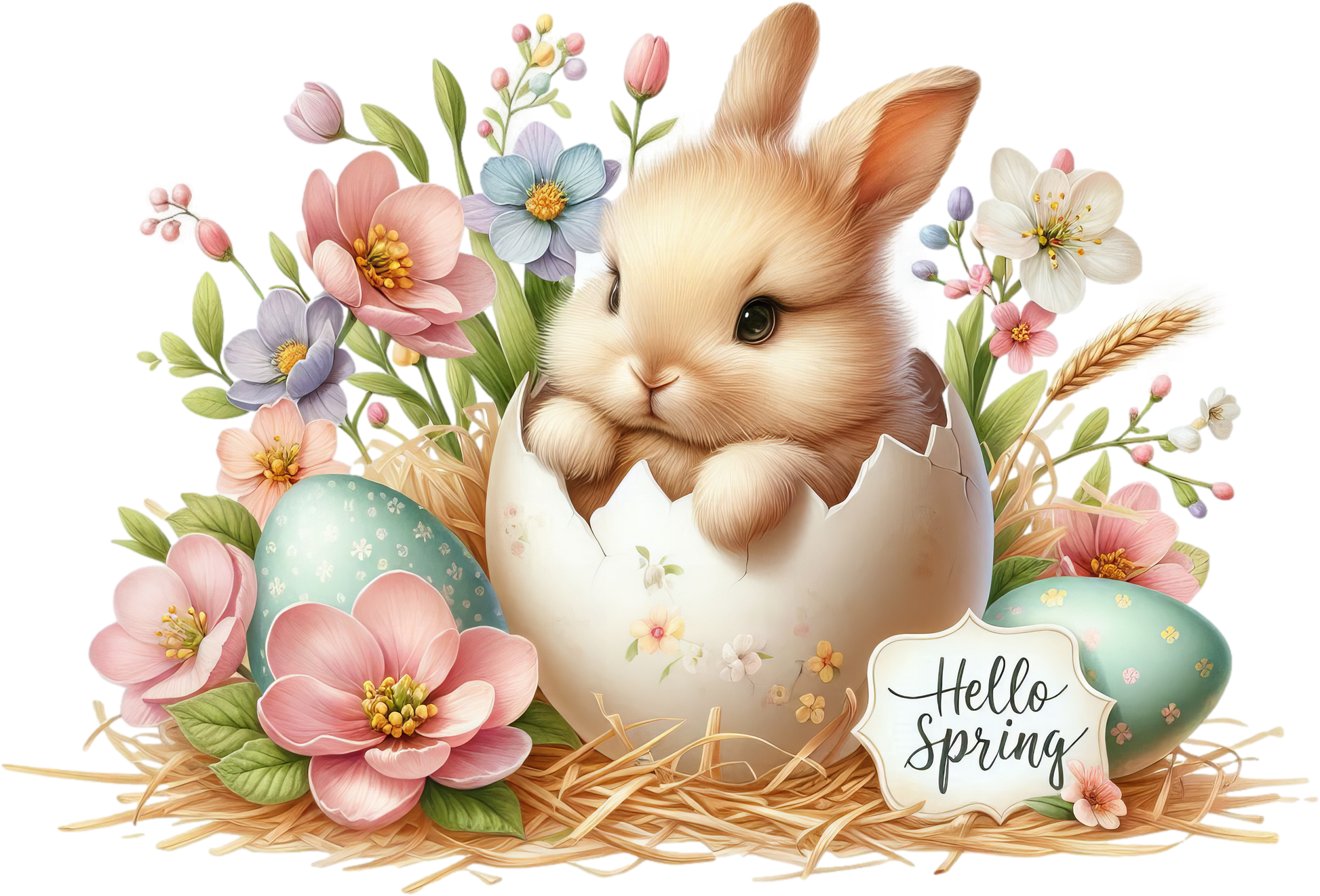 Bügelbild Frühlings Babyhase #14 Fylou's Style